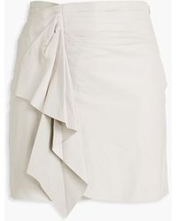 IRO - Zyrma Draped Leather Mini Skirt - Lyst