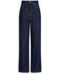 ROTATE BIRGER CHRISTENSEN - Two-tone High-rise Straight-leg Jeans - Lyst