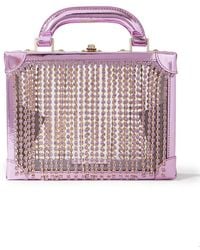 Area Ling Ling Crystal-embellished Metallic Leather And Pvc Tote - Multicolour