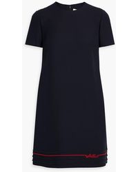 Valentino Garavani - Bead-embellished Wool And Silk-blend Crepe Mini Dress - Lyst