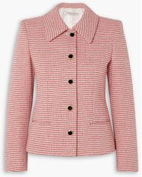 Alessandra Rich - Sequin-embellished Checked Wool-blend Tweed Jacket - Lyst