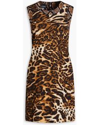 Boutique Moschino - Printed Crepe Mini Dress - Lyst