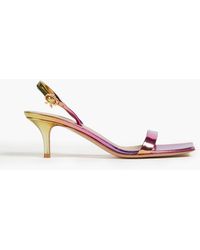 Gianvito Rossi - Sandalen aus metallic-leder mit farbverlauf - Lyst