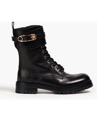 Versace - Combat boots aus leder mit verzierung - Lyst