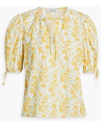 10 Crosby Derek Lam - Nora Floral-print Cotton-gauze Top - Lyst