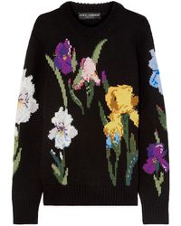 Dolce & Gabbana - Pullover aus wolle mit intarsienmuster - Lyst