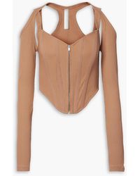 Dion Lee - Cropped Cutout Ribbed Stretch-cotton Jersey Top - Lyst