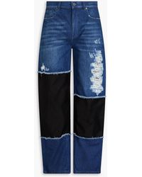 JW Anderson - Zweifarbige jeans aus denim in distressed-optik - Lyst