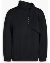 Emporio Armani - Crystal-embellished Knitted Sweater - Lyst