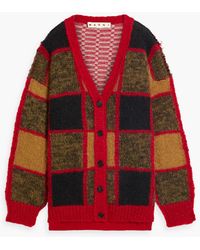 Marni - Jacquard-knit Wool And Mohair-blend Cardigan - Lyst
