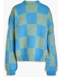 Stine Goya - Adonis Checked Jacquard-Knit Sweater - Lyst