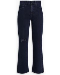 7 For All Mankind - Logan stovepipe hoch sitzende jeans mit geradem bein in distressed-optik - Lyst