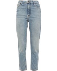 Sandro Cropped High-rise Slim-leg Jeans Light Denim - Blue