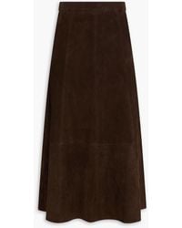 Vince - Suede Midi Skirt - Lyst