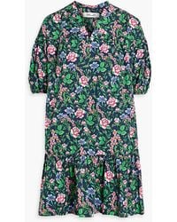 Diane von Furstenberg - Agar Floral-print Cotton-blend Poplin Mini Dress - Lyst