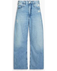 FRAME - Le high hoch sitzende jeans mit weitem bein in distressed- und ausgewaschener optik - Lyst