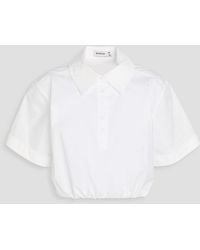 Jonathan Simkhai - Nicky Cropped Cotton-blend Poplin Top - Lyst