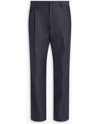 Dolce & Gabbana - Tapered Pinstriped Cotton And Linen-blend Pants - Lyst