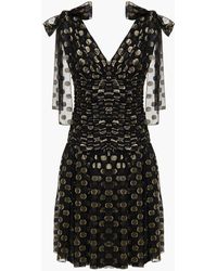 Dolce & Gabbana - Ruched Polka-dot Metallic Fil Coupé Silk-blend Dress - Lyst