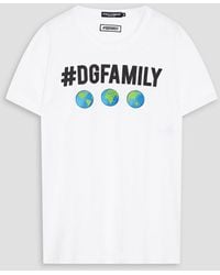 Dolce & Gabbana - T-shirt aus baumwoll-jersey mit print - Lyst