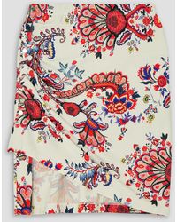 Rabanne - Asymmetrischer minirock aus stretch-jersey mit paisley-print und raffungen - Lyst