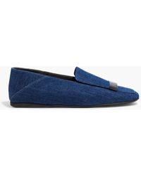 Sergio Rossi - Sr1 Denim Collapsible-heel Loafers - Lyst