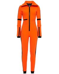 Fusalp Two-tone Stirrup Ski Suit - Orange