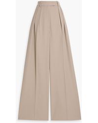 Anine Bing - Lou Pleated Wool Wide-Leg Pants - Lyst