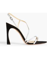 Alexandre Birman - Alana Leather And Suede Slingback Sandals - Lyst