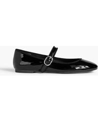 Stuart Weitzman - Alice Patent-leather Mary Jane Flats - Lyst