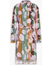 Diane von Furstenberg - Prita Printed Crepe De Chine Mini Shirt Dress - Lyst