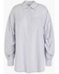 3.1 Phillip Lim - Ruched Striped Cotton-poplin Shirt - Lyst