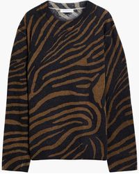 Equipment - Tiger-print Wool And Cashmere-blend Sweater - Lyst
