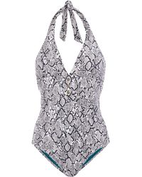 snake print swimming costume
