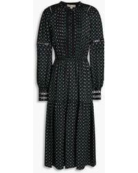 MICHAEL Michael Kors - Printed Hammered Satin Midi Dress - Lyst