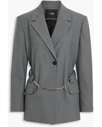 Maje - Belted Twill Blazer - Lyst