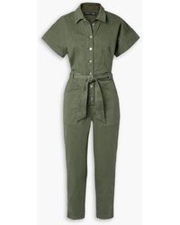 Veronica Beard - Cropped Cotton-blend Twill Jumpsuit - Lyst