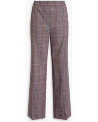 Acne Studios - Prince Of Wales Checked Wool-blend Wide-leg Pants - Lyst