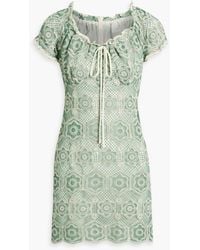 Anna Sui - Cotton-blend Crocheted Lace Mini Dress - Lyst