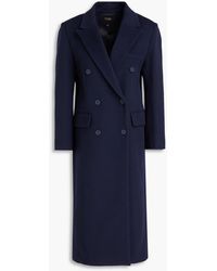Maje - Double-breasted Brushed Wool-blend Felt Coat - Lyst