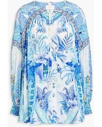 Camilla - Bedruckte bluse aus crêpe de chine aus seide - Lyst