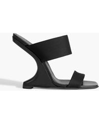 Rick Owens - Cantilever 11 Jersey And Leather Wedge Mules - Lyst