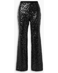 LoveShackFancy - Journee hose mit geradem bein aus crêpe mit samtbesatz und pailletten - Lyst