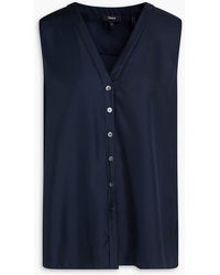 Theory - Silk-Twill Vest - Lyst