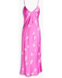 Equipment - Sabelia Floral-print Silk-satin Slip Dress - Lyst