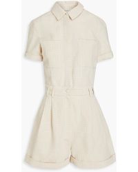 Casa Raki - Felipa Pleated Cotton-seersucker Playsuit - Lyst