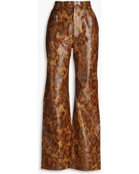Nanushka - Camma Snake-effect Straight-leg Pants - Lyst