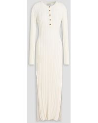 Loulou de Saison - Eldara Ribbed Silk-blend Midi Dress - Lyst