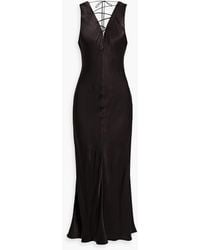 FRAME - Lace-up Satin-jacquard Maxi Dress - Lyst