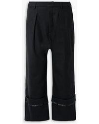 R13 - Cropped Satin-trimmed Wool-twill Pants - Lyst